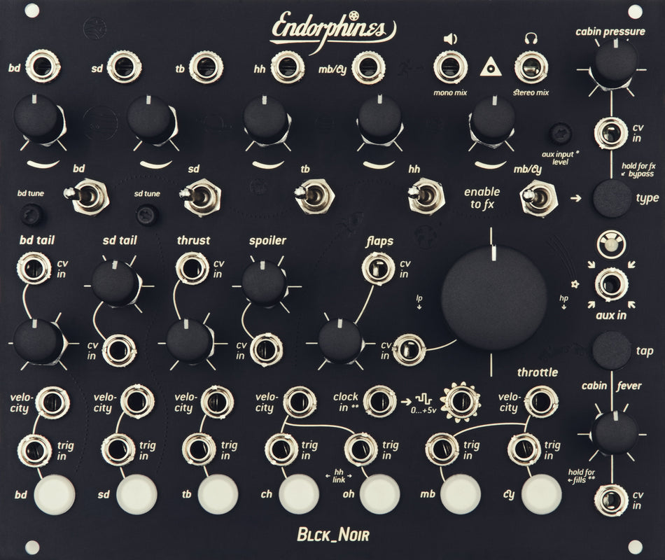 Endorphin.es BLCK_NOIR Black - Eurorack trommemodul