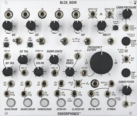 Endorphin.es BLCK_NOIR Silver - Eurorack trommemodul