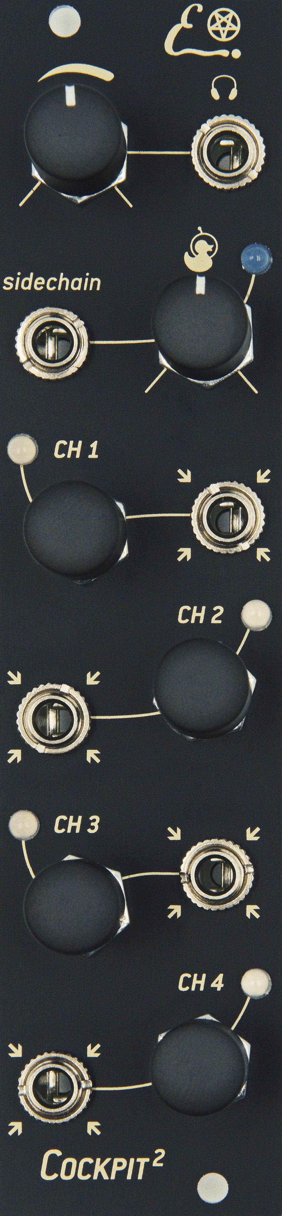 Endorphin.es Cockpit 2 Black - Eurorack stereomikser med sidechain
