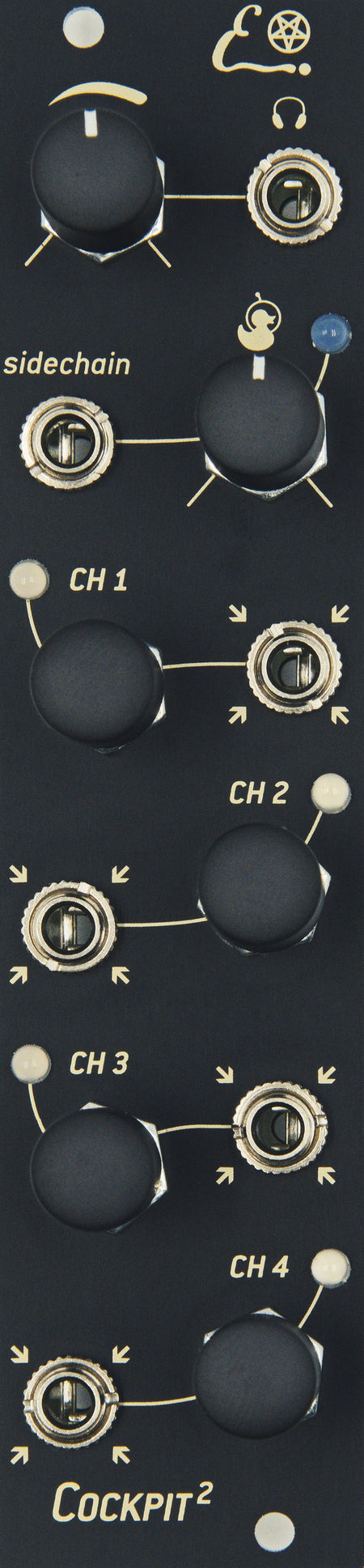 Endorphin.es Cockpit 2 Black - Eurorack stereomikser med sidechain