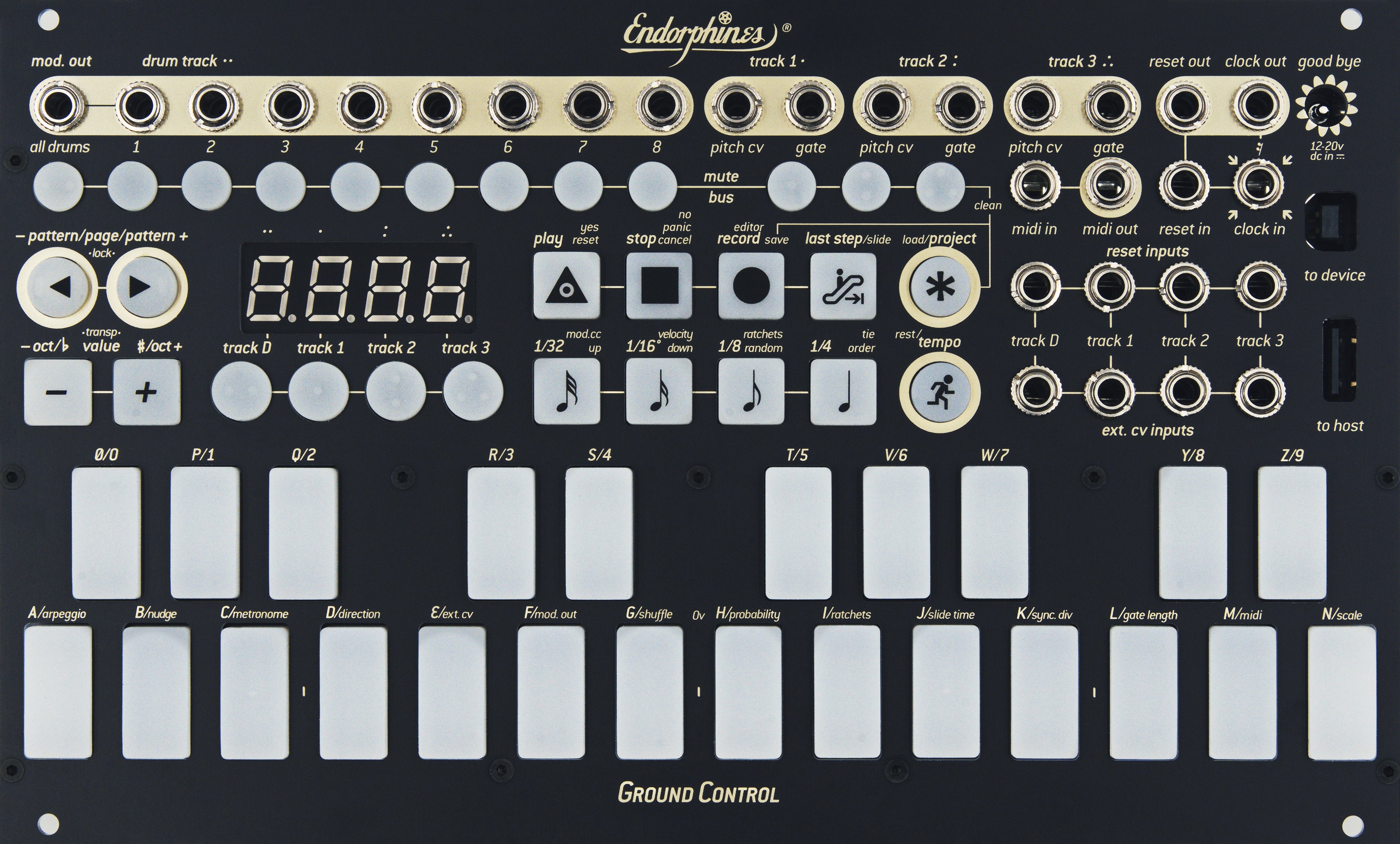 Endorphin.es Ground Control Black - Eurorack sequencer