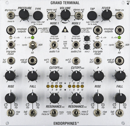 Endorphin.es Grand Terminal Silver - Eurorack dual filter og effektprosessor