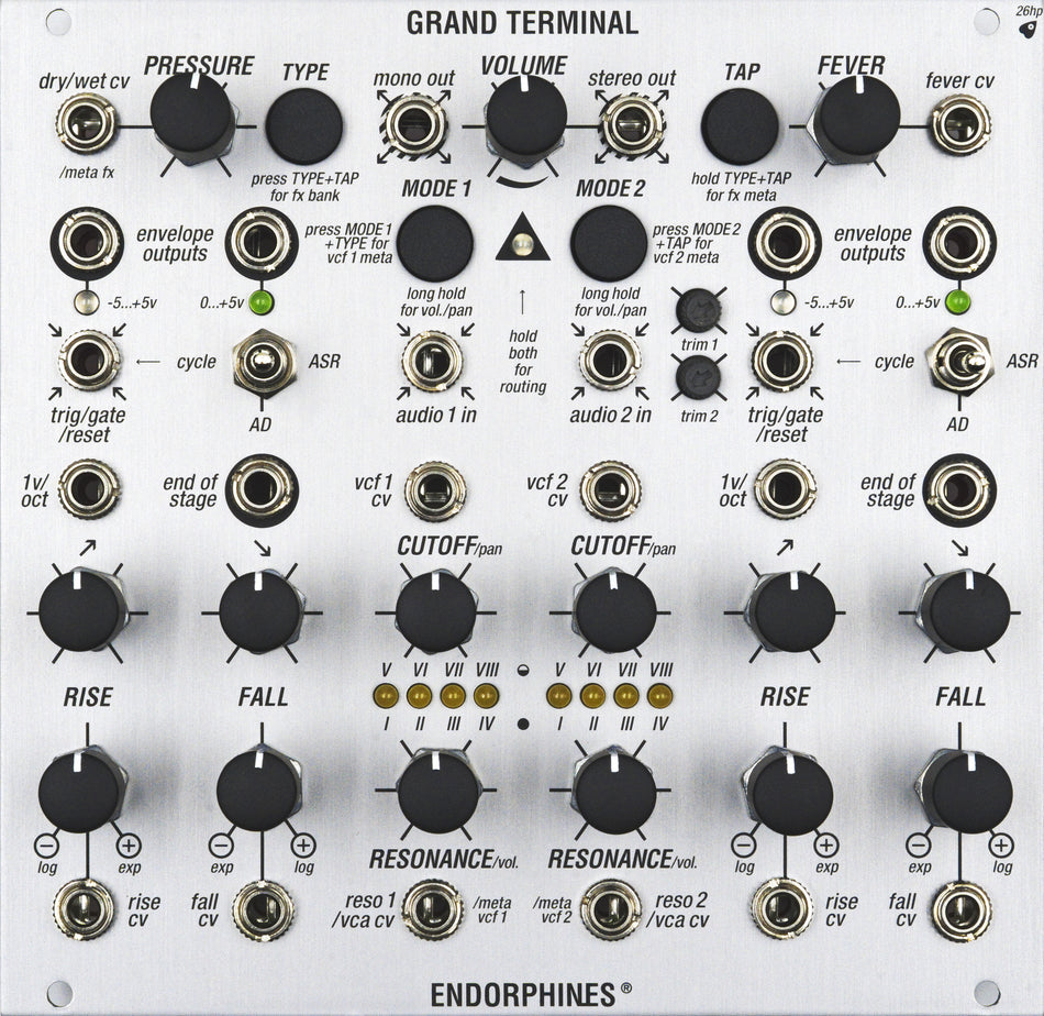 Endorphin.es Grand Terminal Silver - Eurorack dual filter og effektprosessor
