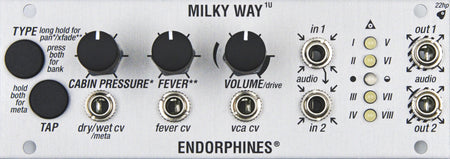 Endorphin.es 1U Milky Way Silver - 1U Eurorack stereo multieffekt