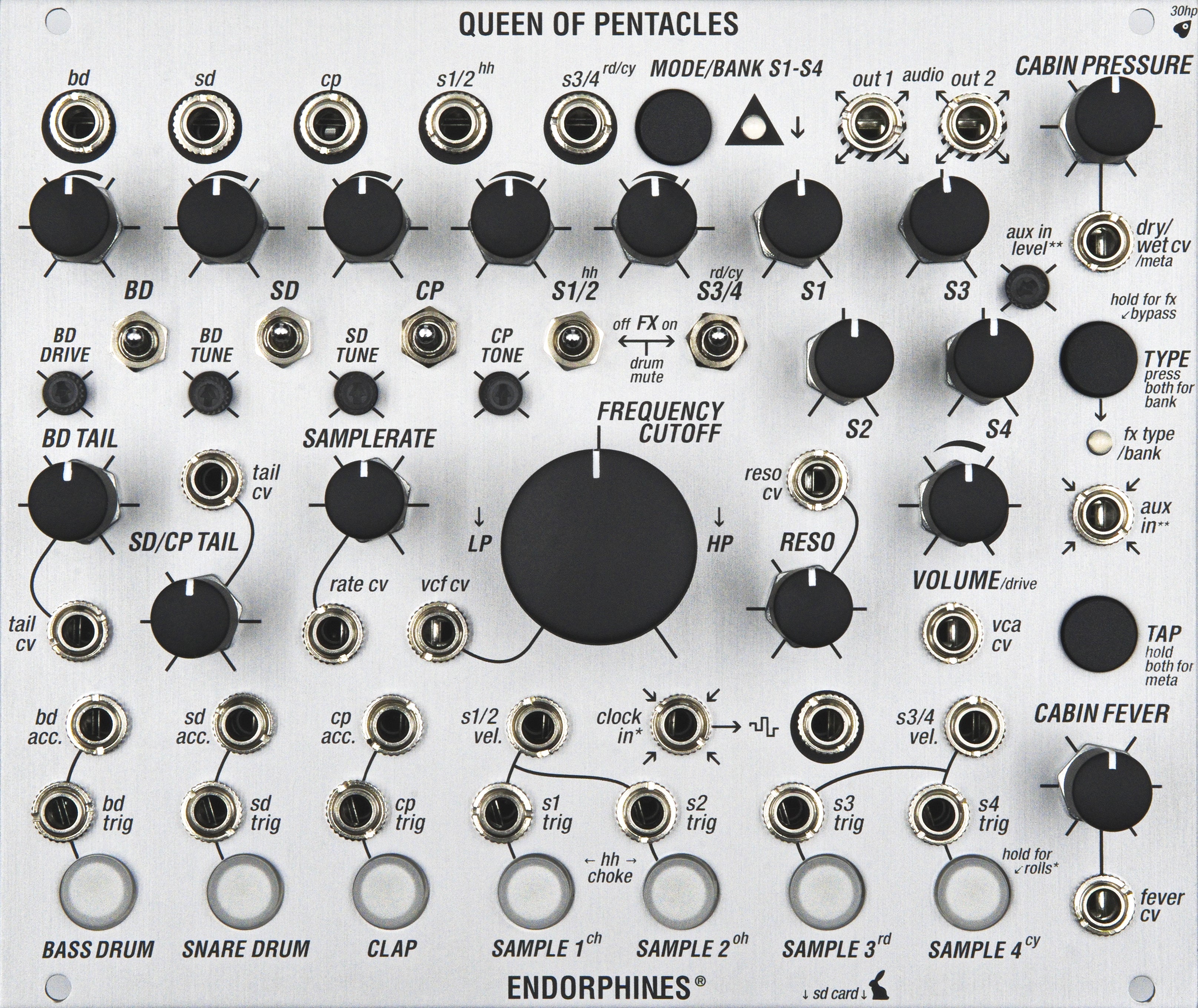 Endorphin.es Queen of Pentacles Silver - Eurorack trommemodul