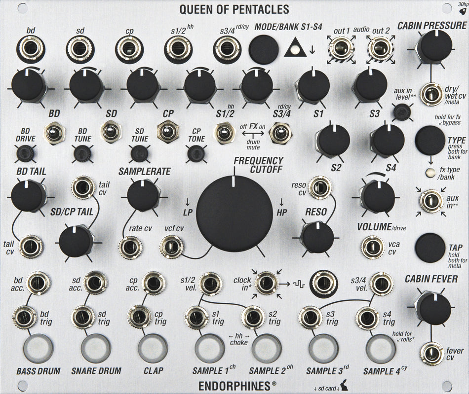 Endorphin.es Queen of Pentacles Silver - Eurorack trommemodul