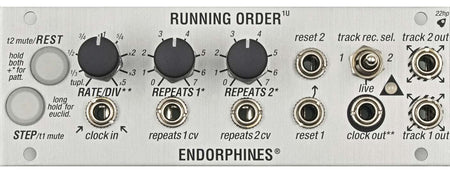 Endorphin.es 1U Running Order Silver - 1U Eurorack trigger-sequencer