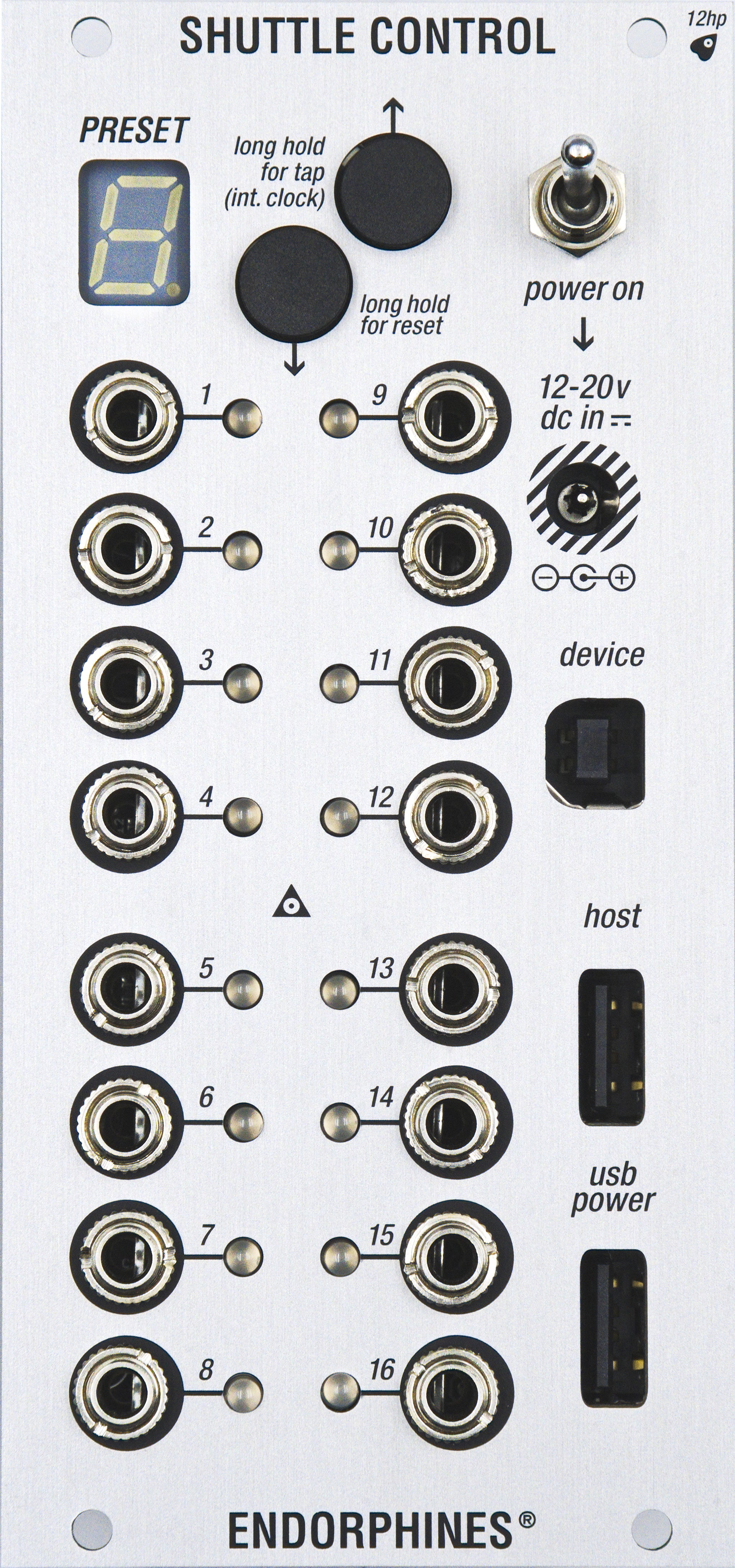 Endorphin.es Shuttle Control Silver - Eurorack USB/MIDI til CV-omformer