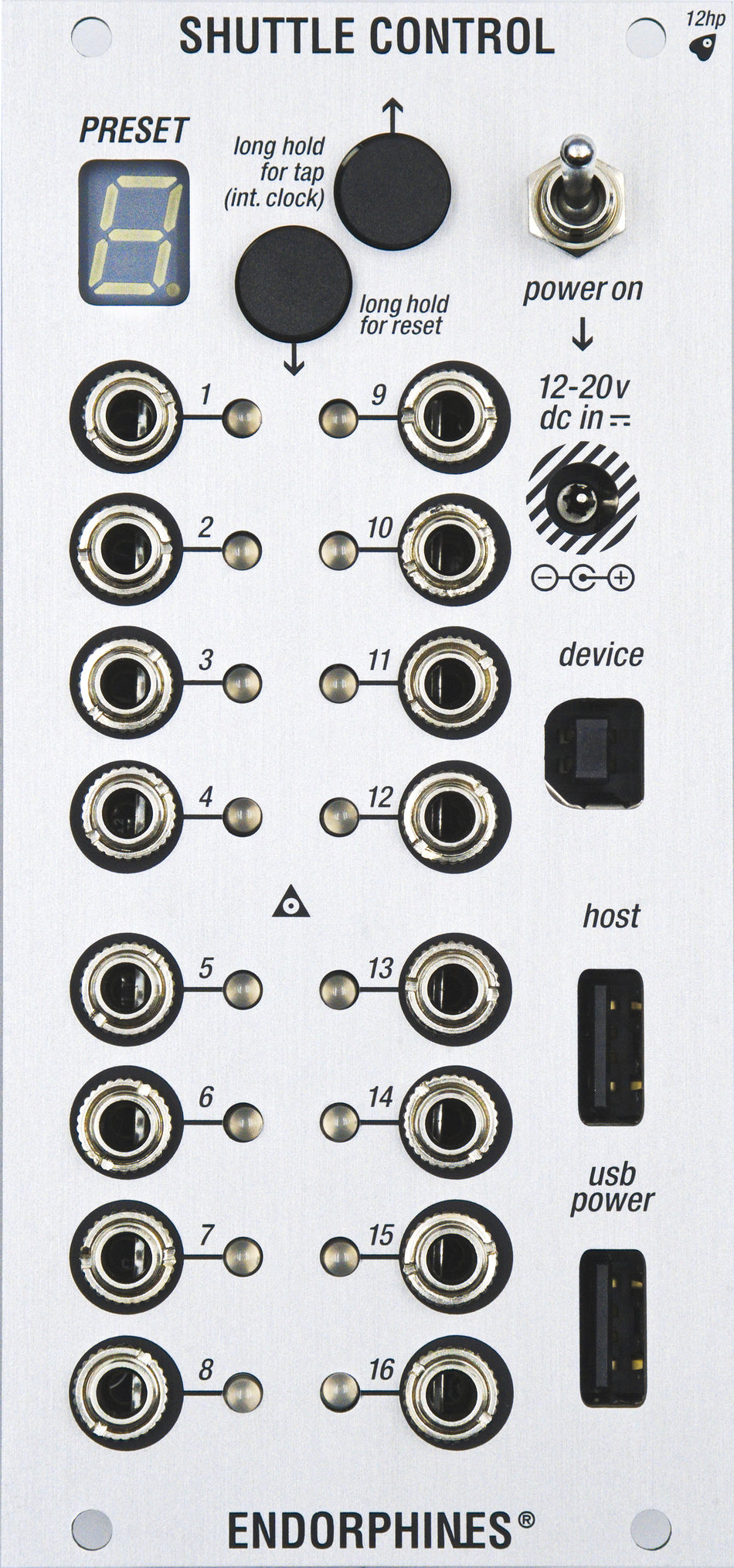 Endorphin.es Shuttle Control Silver - Eurorack USB/MIDI til CV-omformer