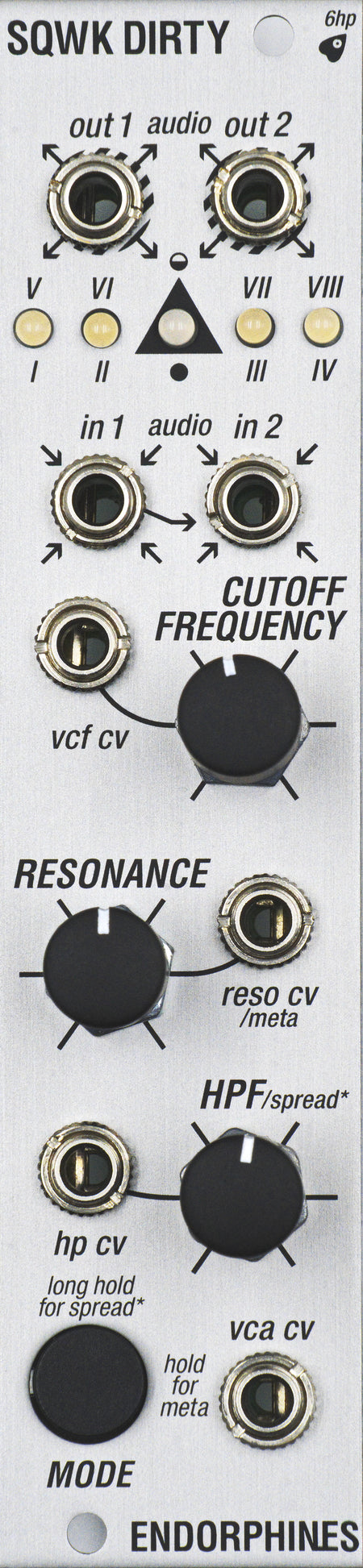 Endorphin.es Squawk Dirty To Me Silver - Eurorack filter