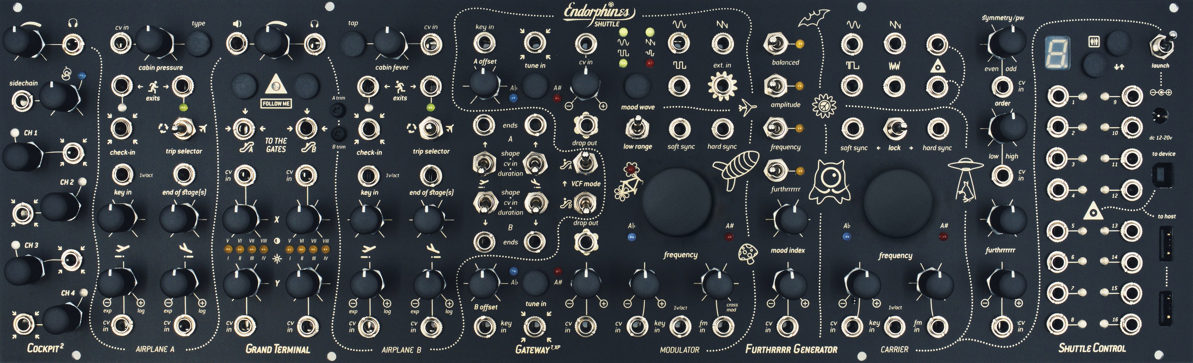 Endorphin.es Shuttle System Black - Eurorack performance-system